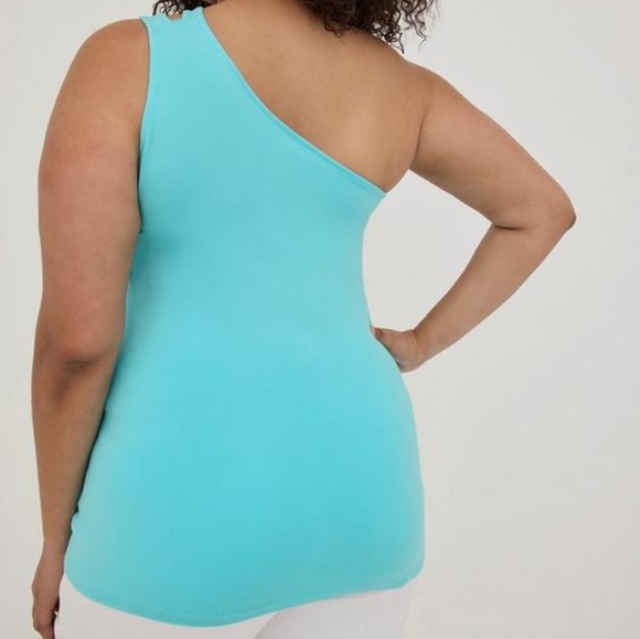 Torrid Plus Size 3 Foxy One Shoulder Cutout Top- Blue - Picture 3 of 8